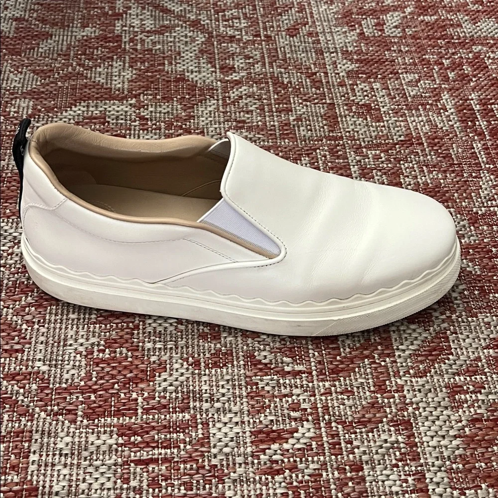 Chloe White Slip-On Sneakers - Picture 6 of 9